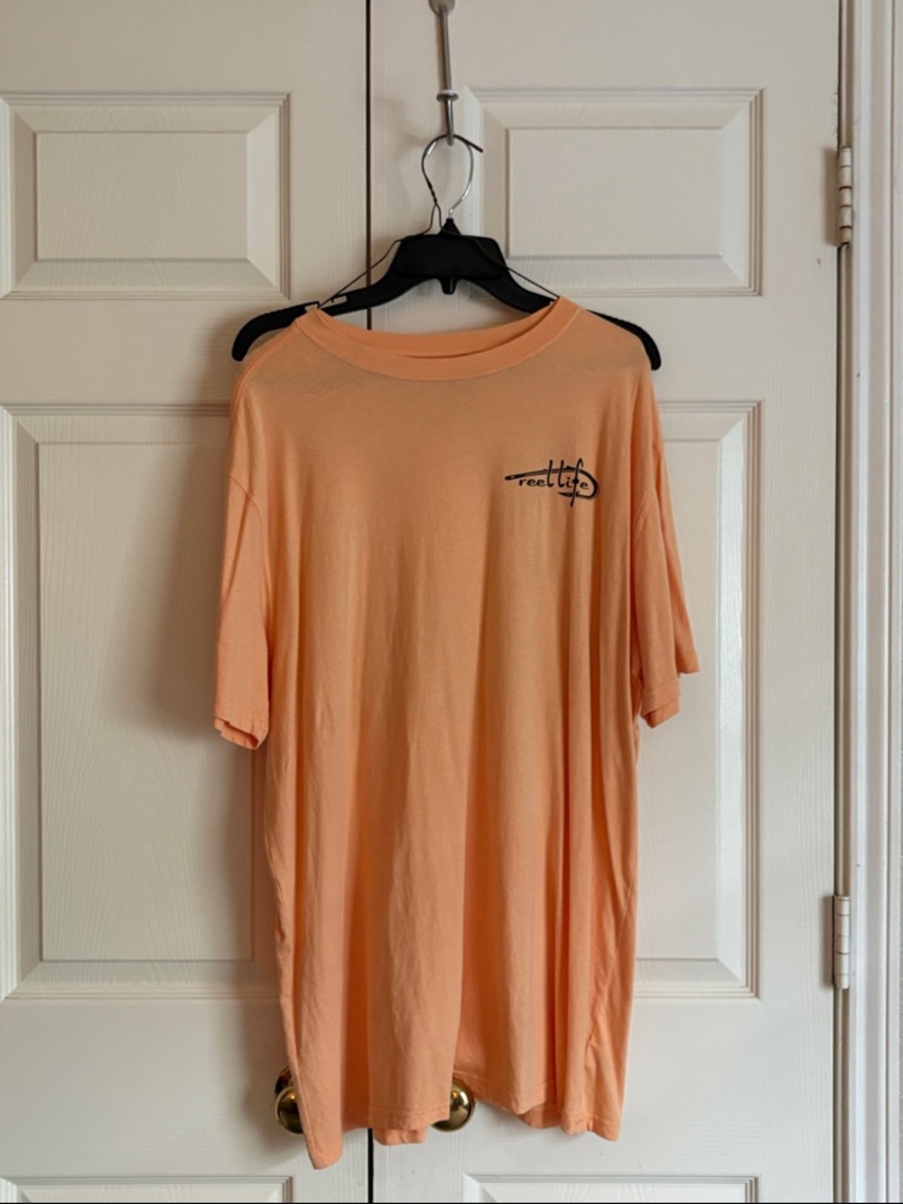 Reeltide Men's Short-Sleeve Crewneck Tee in Light Orange